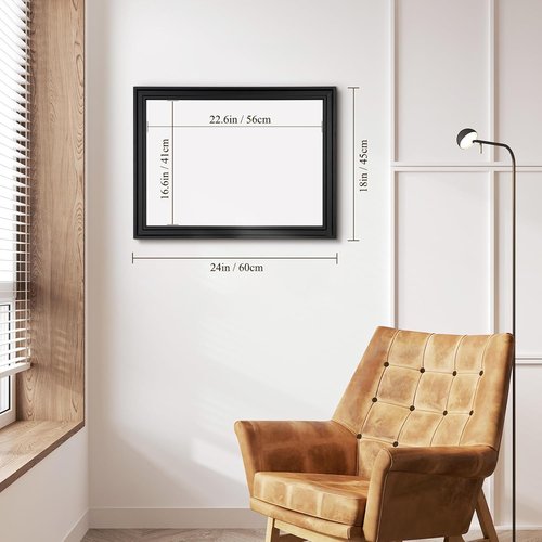 4 THOUGHT Magnetic Dry Erase Board - 18 x 24 Inch Vintage Wood Frame | Wall-Mounted Notice Board with 8 Magnets & Markers