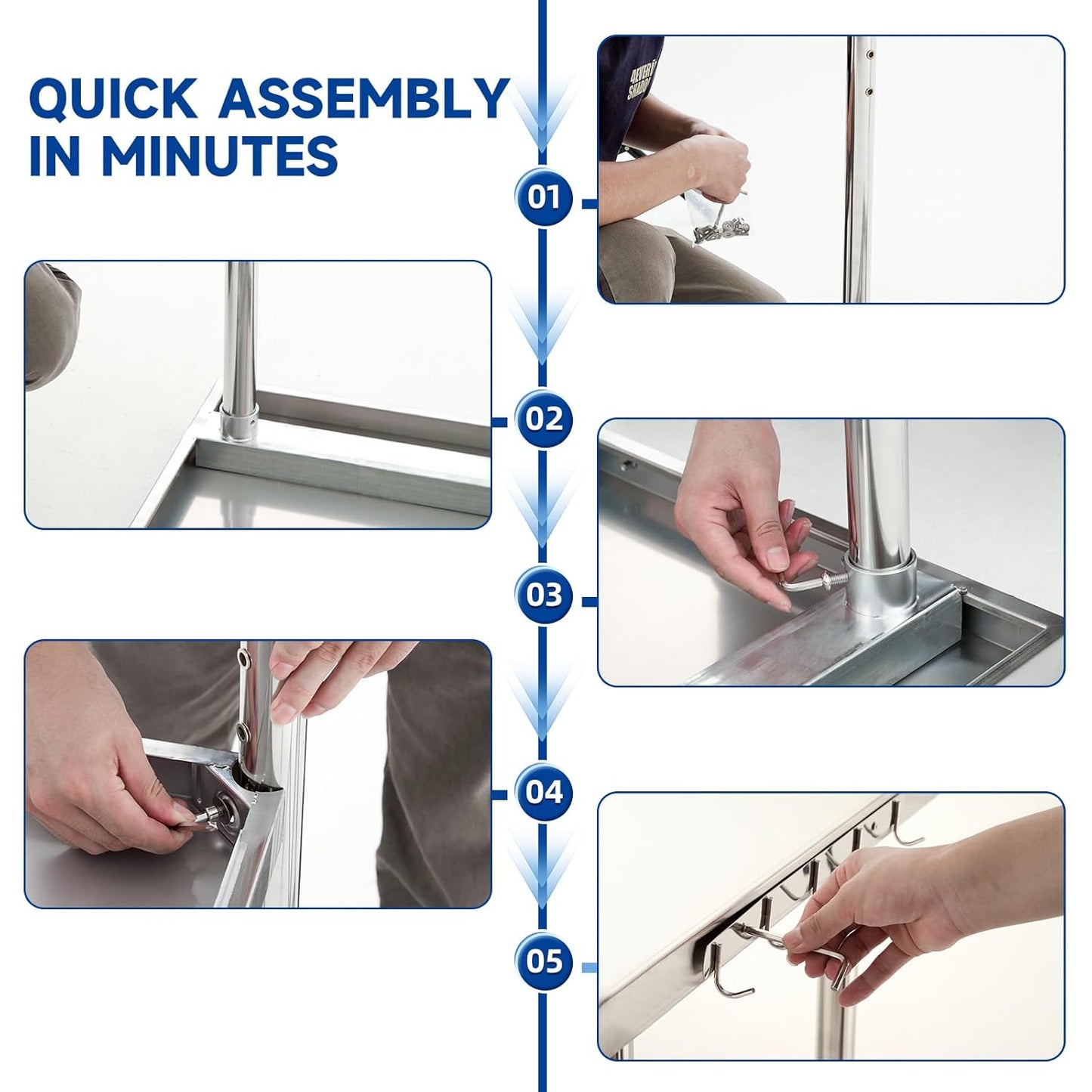 Stainless Steel Table - Commercial Prep & Work Table 30x18x33 Inch for Kitchen, Restaurant, Garage