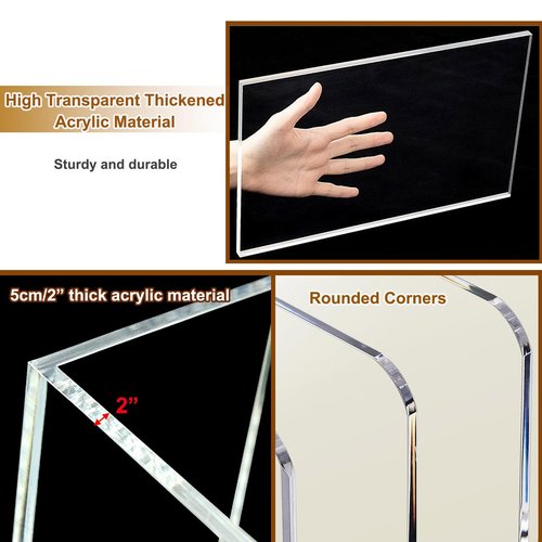 Clear Acrylic Magazine File Holder, Thickened Magazine Book Rack Desk File Organizer with 5 Vertical Compartments for Office Home Desk Organization