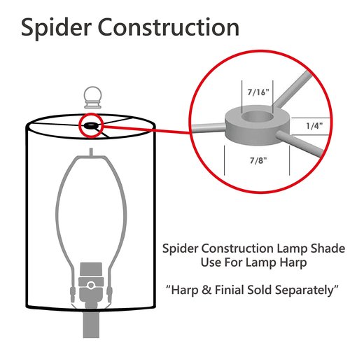 Aspen Creative 33055, Hardback Empire Transitional Spider Lamp Shade, Mushroom Pleated Off-White, 7" Top x 13" Bottom x 10" Slant