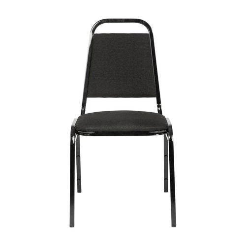 Flash Furniture Hercules Series Trapezoidal Back Stacking Banquet Chair in Black Fabric - Black Frame