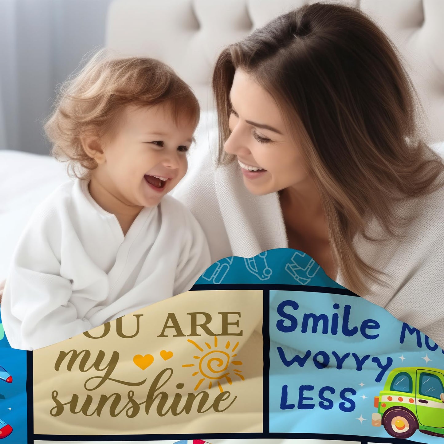 CIUGOIG 1 Year Old Boys Gifts, Happy 1st Birthday Blanket 50"x40", 1st Birthday Gifts for One Year Old Boys, Baby Boy First Birthday Gift Ideas, Teddy Bear 1st Birthday Decorations for Boy Blanket