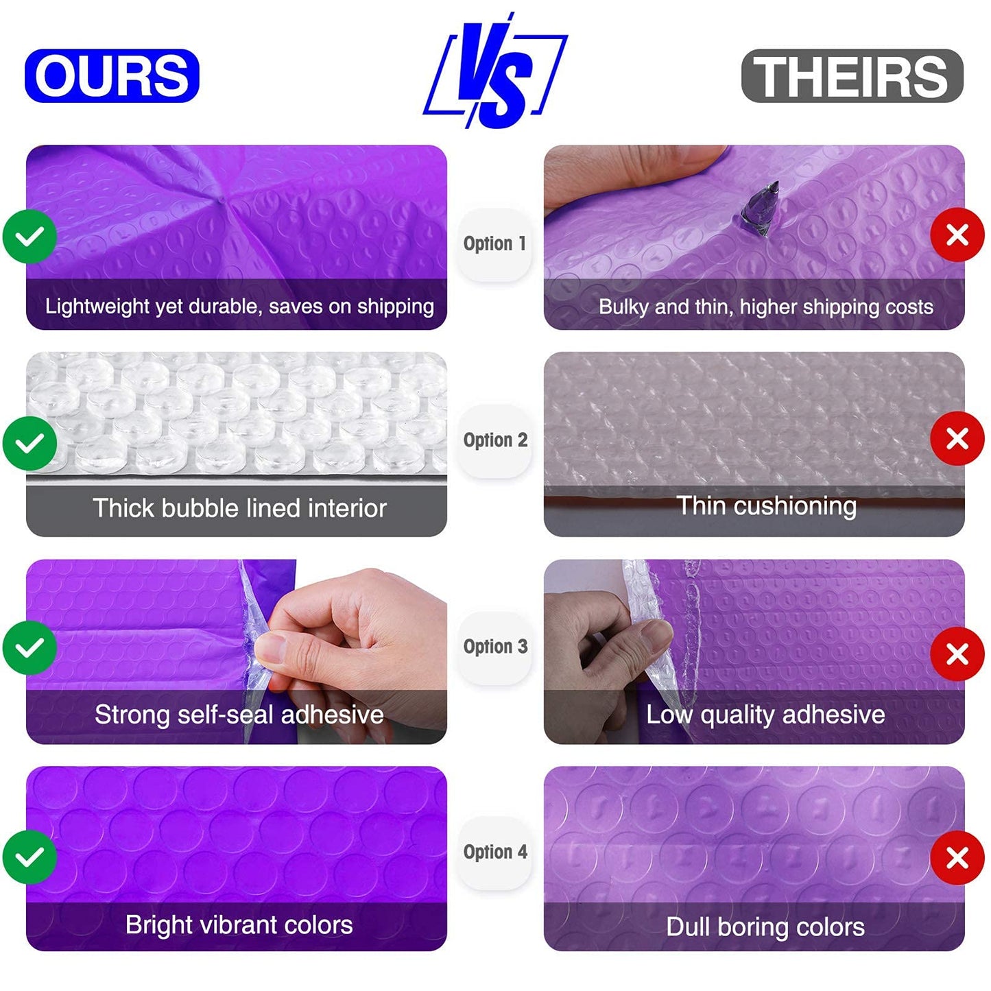 Metronic Bubble Mailers, Pur-ple 4x8, Case of 800, Bulk Poly Bubble Mailers, Shipping Bags, Shipping Envelopes Self-Seal, Mailing Envelopes, Padded Envelopes, Packaging for Small Business, Jewelry