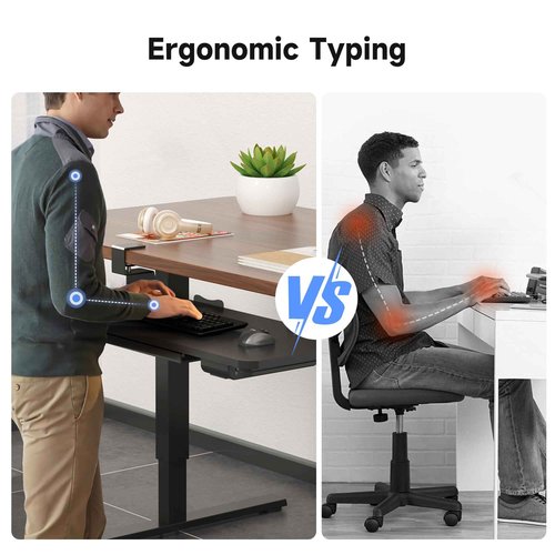 XINLEI Keyboard Tray Under Desk with Storage Drawer Large C-Clamp 26.7”(31” Including Clamps) x 11.8” Slide-Out Platform Computer Drawer Pull Out Keyboard & Mouse Tray DSF7CT