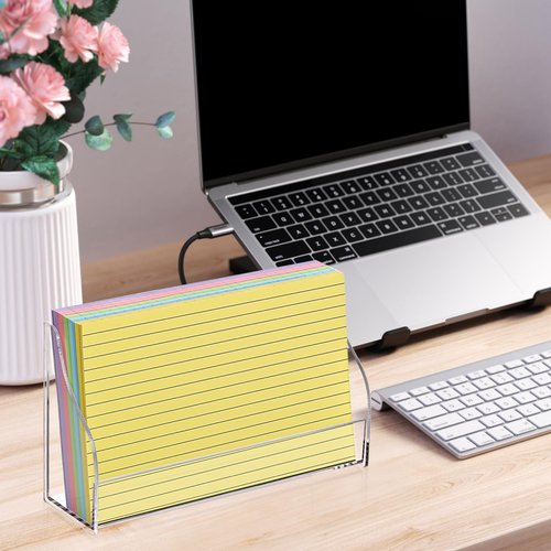 SHIQIKEJIPTY 5x8 Inch Index Card Display Stand Acrylic Card Holder For Desk Note Card File Box Postcard Holder Business Stand Display Index Organizer Case for Office Business Desktop(No Card)