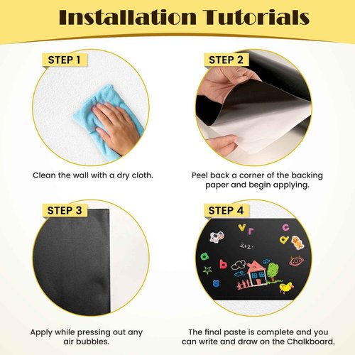 LYZZXI Magnetic Chalkboard Contact Paper for Wall, 48" X 36" Adhesive Blackboard Sticker, Chalk Board Magnet Wall for Kids Playroom Classrooms, Includes Dust-Free Chalks & Wipe Cloth & Magnet