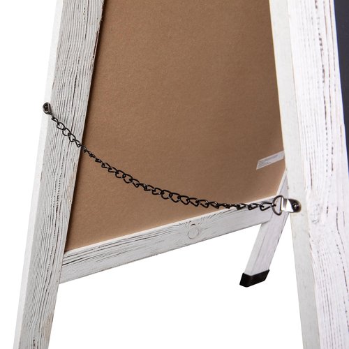 Flash Furniture Canterbury Magnetic Chalkboard Sign Set - Whitewashed Wood Frame - 48" x 24" - Indoor/Outdoor - Includes 8 Chalk Markers, 10 Stencils, 2 Magnets