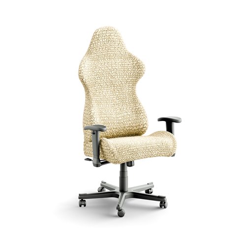 PAULATO BY GA.I.CO. Office & Gaming Chair Cover - Stretch Computer Desk Chair Cover with Zipper - Soft Fabric Slipcovers - Durable Chair Slip Cover - Microfibra Collection - Cream (Office Chairs)