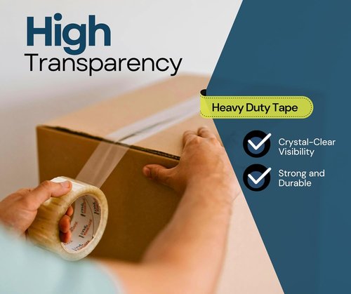 Clear Packing Tape - Heavy Duty Shipping Tape for Box Packaging & Moving | 2.2mil Thick, 2-inch Wide, 36 Rolls (1980 Yards)