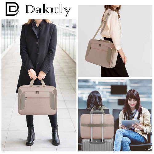 Laptop Bag 17.3 Inch Laptop Briefcase Large Waterproof Laptop Case for Men Women Business Office Work Computer Bag 17 Inch Adjustable Shoulder Messenger Bag, Pink