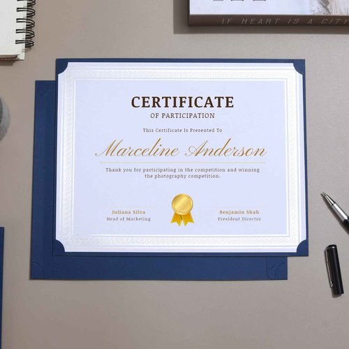 Single Sided Certificate Holders for Awards, Diploma Cover, Graduation Supplies, Navy Blue (11. x 9 in) (125)