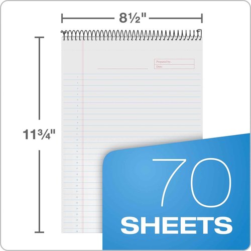 TOPS Docket Gold Project Planner, 8-1/2" x 11-3/4", Top-Wire Bound, Project Rule, Poly Cover, 70 Sheets (99710) - White (Pack of 2)