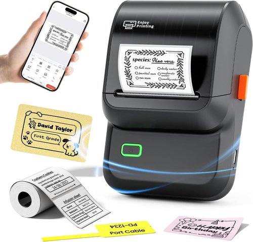 Ponek Label Maker Machine - Versatile Address & Barcode Printer with 4000 Icons | Ideal for Home, Office & School