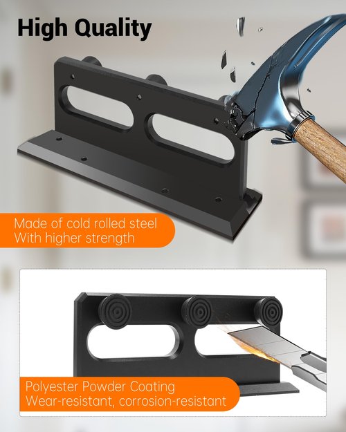 French Security Door Brace, Heavy Metal Security Lock Door Brace, with Rubber Buffer, Withstands 3000 Lbs, Prevent Entry Robbery/Thieves, Fit for Standard/Single/Double Door