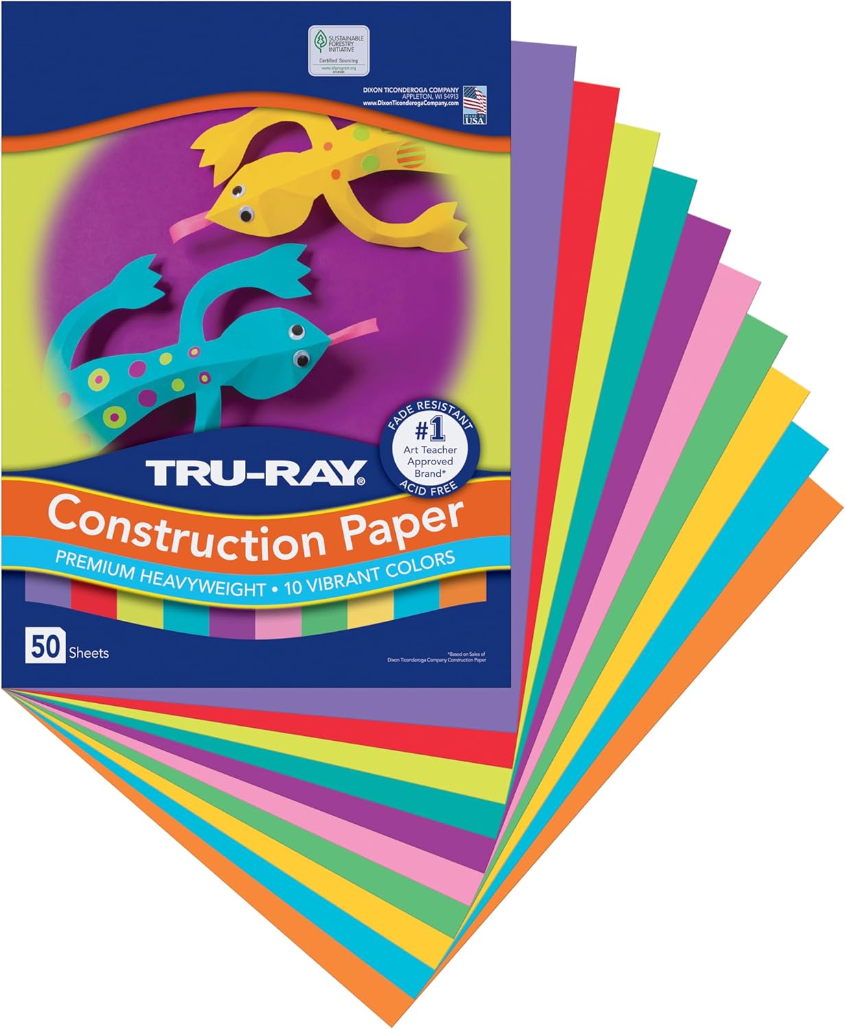 Tru-Ray Construction Paper - 10 Vibrant Colors | 9" x 12" | 50 Sheets for Creative Projects