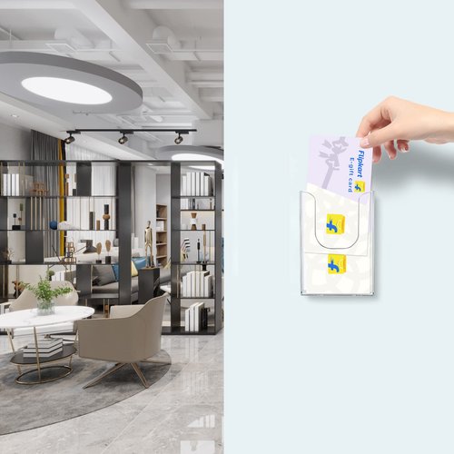 zavekia Brochure Holder, 4 x 6 Inches Brochure Holder Wall Mount Literature Holder Clear Flyer Holder Wall Mounted (6 pack)