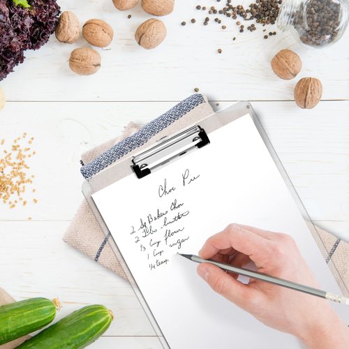 25 Pack Transparent Plastic Clipboards Bulk Acrylic Clear Clip boards with Low Profile Metal Clip Board 12.5 x 9 Inch Letter Size Clipboard Class Set for Classroom with Hanging Hook - Holds 100 Sheets