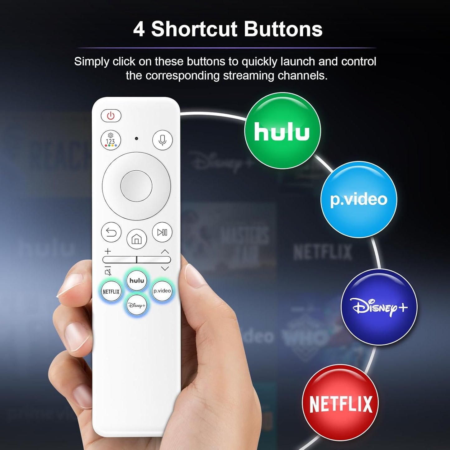 (Pack of 2) Replacement-Remote-Control for Roku-TV,Compatible for TCL Roku/Hisense Roku/Onn Roku/Philips Roku Smart TVs(Not for Roku Stick and Box)