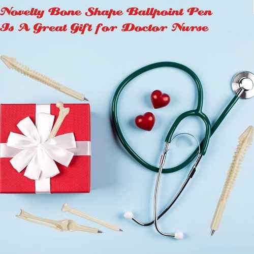 200 Pcs Bone Pens Bulk Skeleton Finger Ballpoint Pen Novelty Nursing Pens Individual Wrapped Black Ink Pens for Doctor Nurses, Halloween Kid Present Party Favor School Office Supply (200)