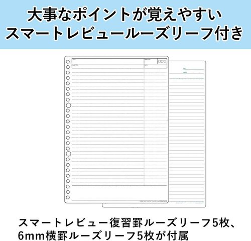 Maruman Loose Leaf Color Binder Session B5 26 Rings and Loose Leaf Paper B5 6mm ruled 50 sheets(L1201) Pack… (Gradation）