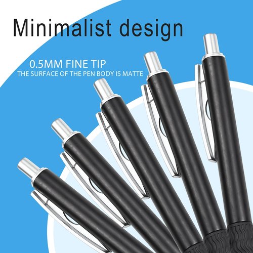 HZDIYAKE Pens Bulk,50 Black Ink Gel Pens,0.5mm Fine Tip Pen,Writes Smoothly Without Skipping Ink,Wholesale Retractable Ballpoint Pens for Schools,Offices,Nurses Notes,Office Supplies (Black pen)