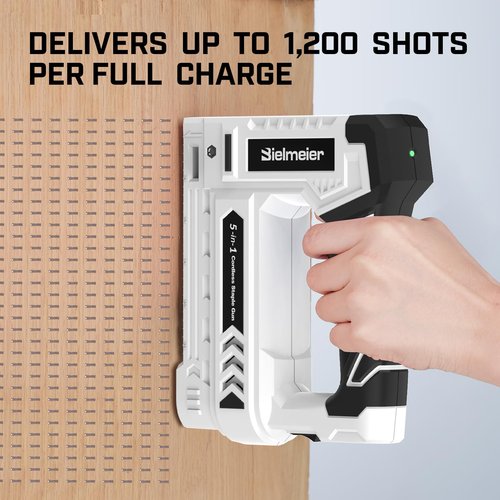 Bielmeier Electric Staple Gun 5 in 1 Band Nailer, 4V Rechargeable Cordless Stapler, Nail Gun Battery Powered with 2,000 Staples and Nails, Power Tacker Pin Nailer for Home Use, Wood, Upholstery, DIY
