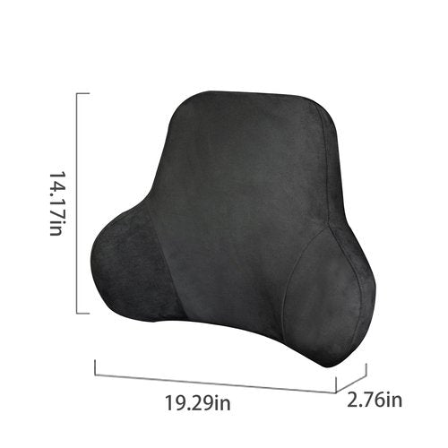 Forbell Soft Memory Foam Lumbar Support Pillow for Car Seat with Velvety Suede Cover – Comfortable Back Cushion for Drivers and Passengers