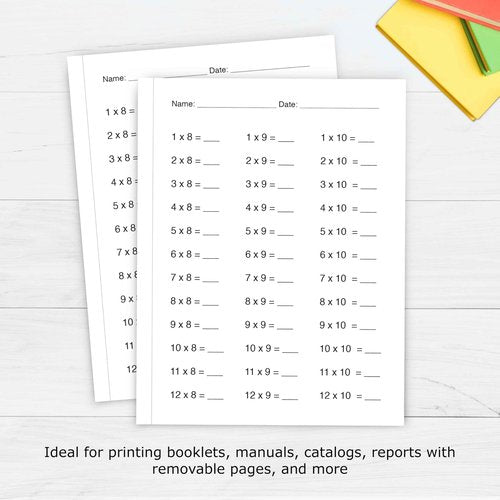 PrintWorks Professional 5/8" Vertical Perforated Paper 8.5" x 11" - Perfect For Booklets & Catalogs - Made in the USA - 500 Sheets - 20 lb - Printer Compatible - White (04107)