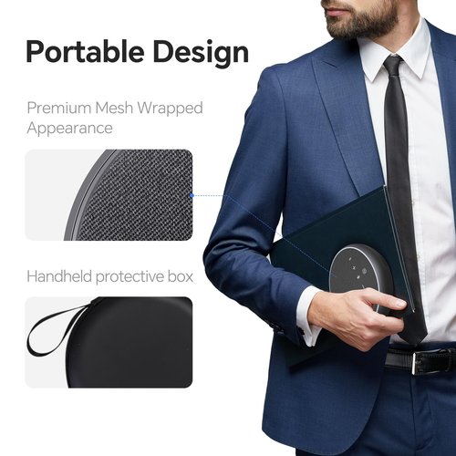 N newline Conference Speaker and Microphone, 360 Voice Pickup, AI Noise Reduction, Dual Connectivity, USB C Conference Room Speaker for Meetings, NewPie