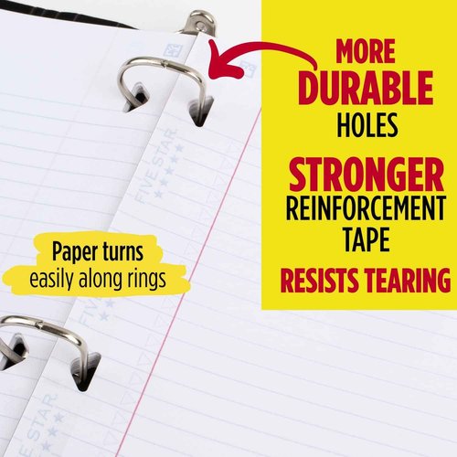 Five Star Loose Leaf Paper + Study App, 4 Pack, 3 Hole Punched, Reinforced Filler Paper, College Ruled Paper, 11" x 8-1/2", 100 Sheets/Pack (38032)