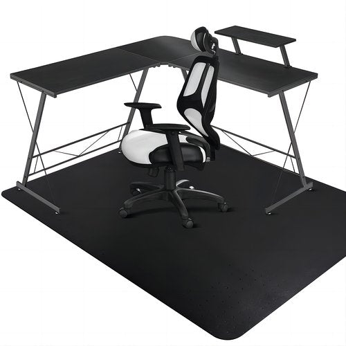 SALLOUS Chair Mat for Carpeted Floors, 60"x46" Heavy Duty Chair Mat for Carpet, Chair Mat with Grips, Floor Protector Rolling Computer Desk Floor Mat for Home Office (Black)