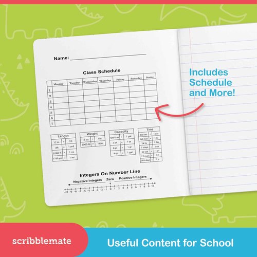 ScribbleMate Cute Composition Notebook Wide Ruled, Composition Notebpooks for Kids, Wide Ruled Composition Notebook for Boys and Girls. 100 Sheets 200 Pasges. 9.75” x 7.5” (12 Pack)
