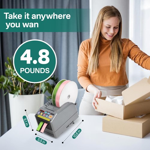 Ribbon Cutting Machine, Advanced Automatic Electric Tape Dispenser, 999mm Max Cut Length, Manual & Auto Modes, for Business, Schools, Restaurants, Factories, Warehouses & Home Use