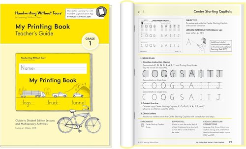 Handwriting Without Tears | 1st Grade Printing Bundle - Student Workbook, Teacher's Guide & Tiny Pencils