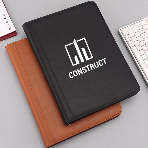 Personalized 3 - Ring Binder with Zipper, Customizable Design for Logo/Photo/Quote, Multi - Pocket Document Holder Ideal for Business Presentations, Students & Daily Organization, Brown