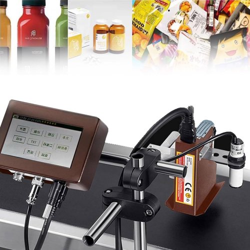 XRFCY Automatic Inkjet Coding Machine for Production line,Industrial Inkjet Printer,Online Coding Machine,Date Coding Machine 12.7mm/25.4mm,Intelligent Variable Data,Date,Barcode (Size : 12.7mm)