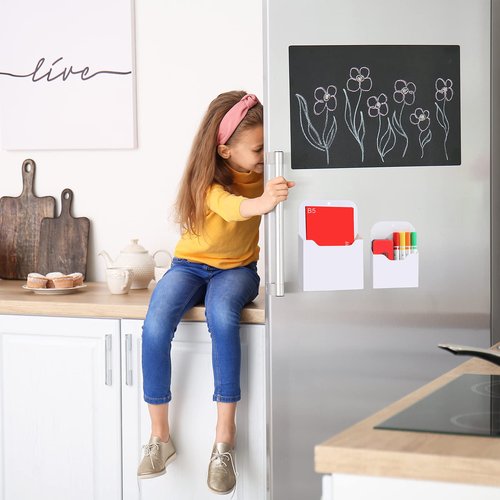 Magnetic File Holder, 6 Pack Magnetic Paper Holder for Refrigerator, File Cabinets and Fridge, Magnetic Pocket Wall Hanging File Organizer, Magnetic File Folder Case for Mail Letter Notebook Planners