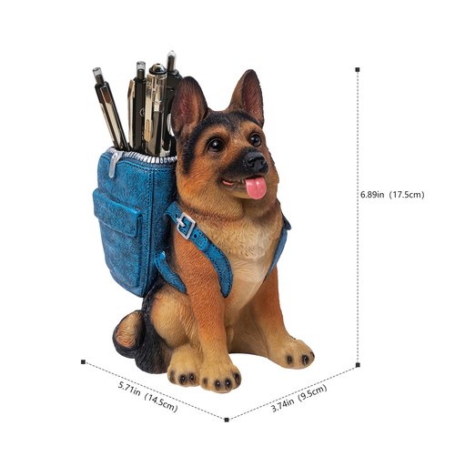 Photour Cute Dog Pen Holder for Desk, Pencil Holder, Creative Desktop Pen Organizer Pencil Cups, Unique Desk Accessories Decor for Home Office School, German Shepherd Gifts for Dog Lovers