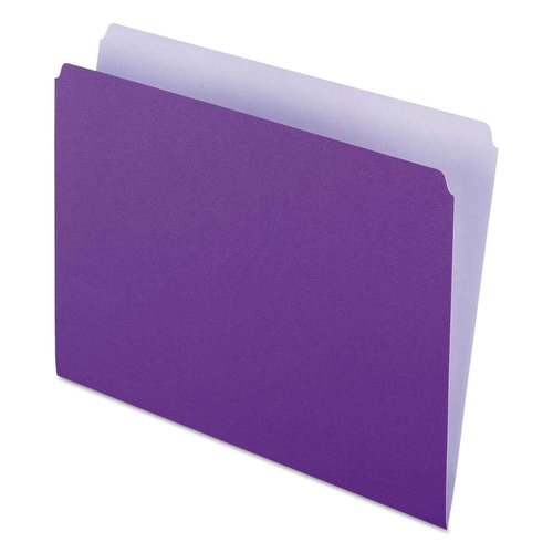 Pendaflex Two-Tone Color File Folders, Letter Size, Lavender, Straight Cut, 100/BX (152 LAV)