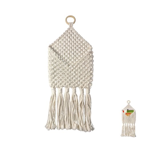 Hand-Woven Mail Holder For Wall,Boho Decor,Hanging Mail Organizer,Behind The Door Storage,Wall Decor,White
