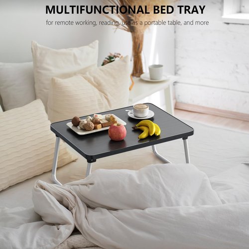 Lap Desks Laptop Tray for Bed or Couch,Portable Breakfast Serving Tray with Folding Legs,Foldable & Lightweight Mini Table, Laptop Stand for Working, Reading and Writing,Black