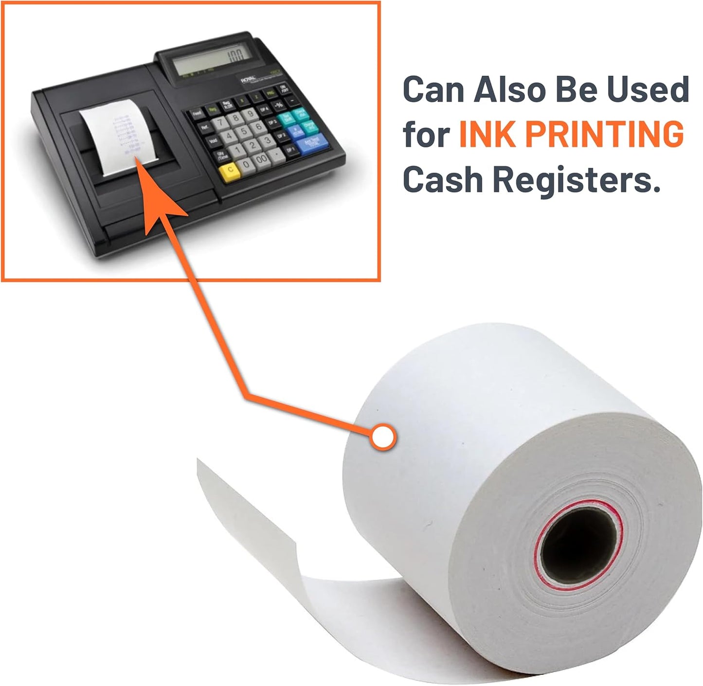 Victor Calculator Paper Rolls - 2.25" x 50 ft White Printing Paper for Adding Machines | 3 Pack