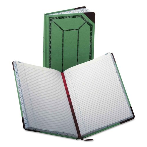Boorum & Pease® Canvas Account Book, Record, 16 Lb., 12 1/2" x 7 5/8", 300 Pages, Blue