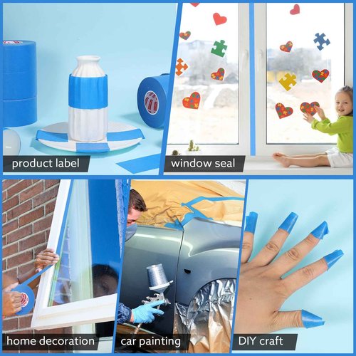 Fyguard 10 Rolls Painters Tape Blue Painters Tape 2 Inch Wide, General Purpose Masking Tape Bulk, 1.89 in x 55 Yd Blue Tape for Wall Painting Home Improvement DIY Crafts, Total 550 Yards