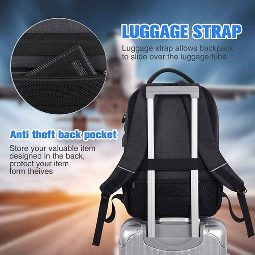 YAMTION 17 Inch School Backpack for Men Women Teen Boys,Bookbag Laptop Backpack with USB Port and Headphone Jack Water Resistant College Bag for School Business Travel