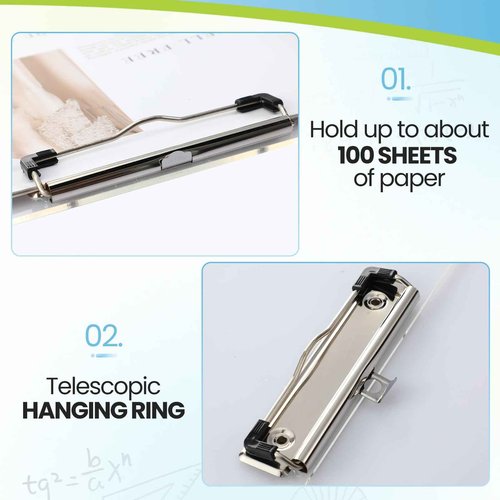 Dunzoom 3 Pcs 11 x 17 Clipboards Three Clip Extra Large Clipboards PP Plastic Horizontal Clipboards with Low Profile Clip for School Office Home Students Teachers Supplies