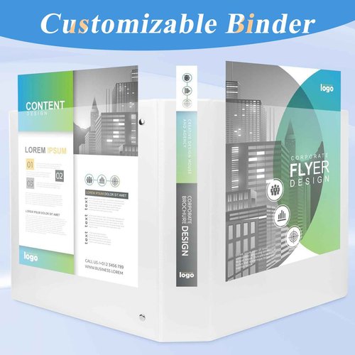 CIXILDTS 2 Inch D Ring Binders, 3 Ring Binder Fit US Letter Size Paper, 2" Slant D Ring View Binder with 2 Pocekts, 6-Pack, White