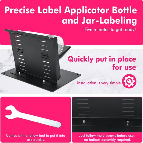 TOPOWN Precise Label Applicator Bottle and Jar-Labeling Tool for Bottle-Essential Tools for Label Makers Black