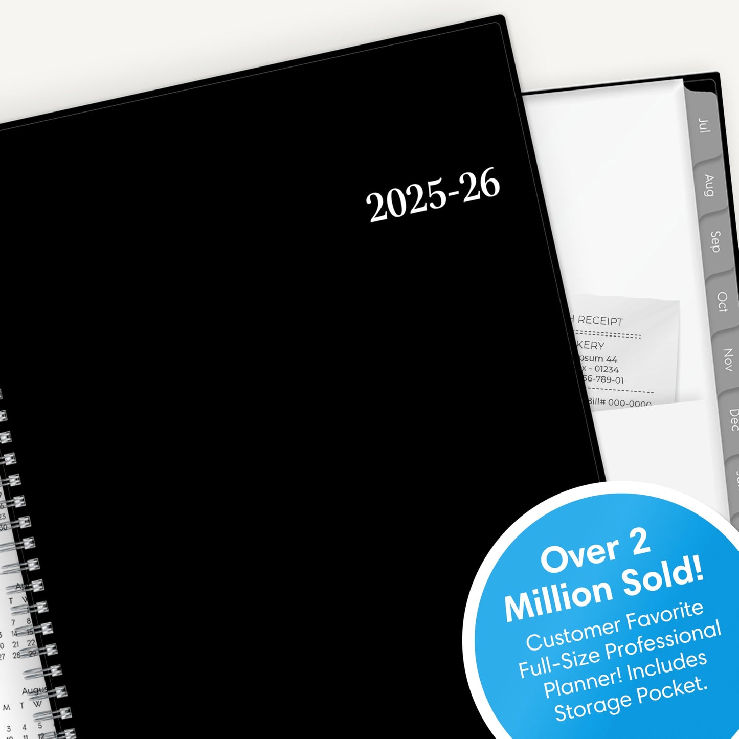 Blue Sky 2025-2026 Weekly and Monthly Academic Year Planner Calendar, July - June, 8.5" x 11", Flexible Cover, Wirebound, Laminated Tabs, Storage Pocket, Enterprise