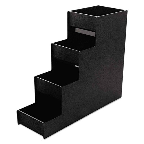 Vertiflex Commercial Grade Narrow Condiment Organizer, 8 Compartments, 6 x 19 x 15.88, Black